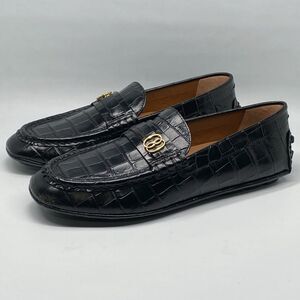 Bally Keeper Croc-Embossed Leather Driving Loafers size 8.5